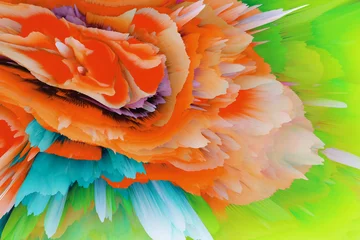 Zelfklevend Fotobehang Digital 3D Illustration. Color blot splash. Abstract horizontal background. © Liliia