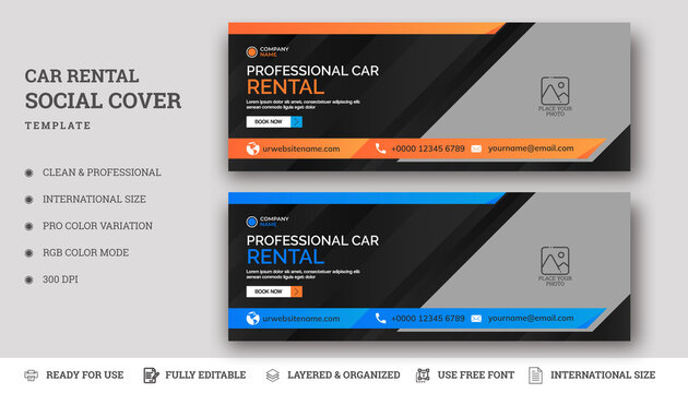 Rental Car Facebook Cover Template