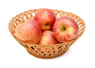 Fresh red apples isolated on white background 