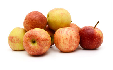 Fresh red apples isolated on white background 