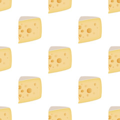 Large piece of Maasdam cheese background. Food seamless pattern.