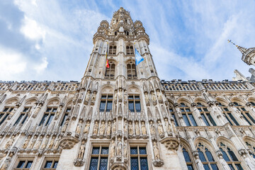 Fototapeta premium Brussels Town Hall at the Grand Place in Brussels, Belgium.