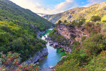 Moracha River Canyon, beautiful view in Montenegro