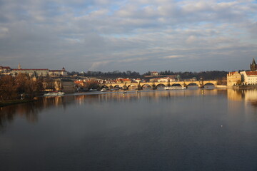 Fototapeta na wymiar River in Pague, Czech Republica, Praha, Praga 
