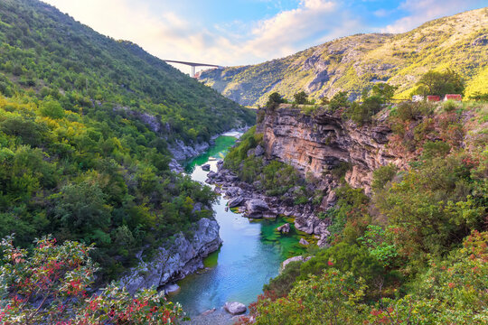 Moracha River Canyon, beautiful view in Montenegro