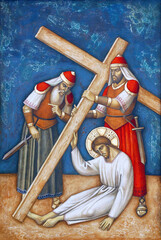 9th Stations of the Cross, Jesus falls the third time, parish church Precious Blood of Jesus in...