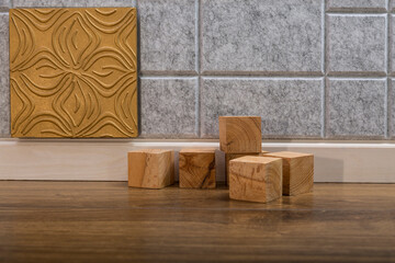 Acoustic panels on the wall