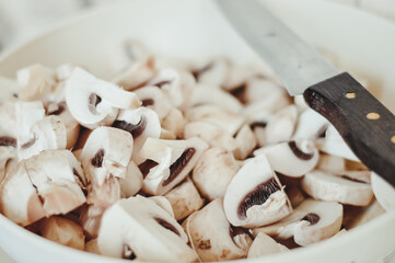 mushrooms in a bowl