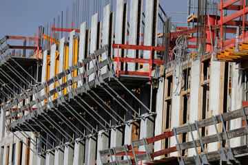 detailaufnahme von einem rohbau eines bürogebäudes