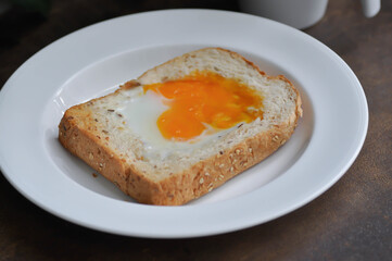toast or egg toast and hot drink