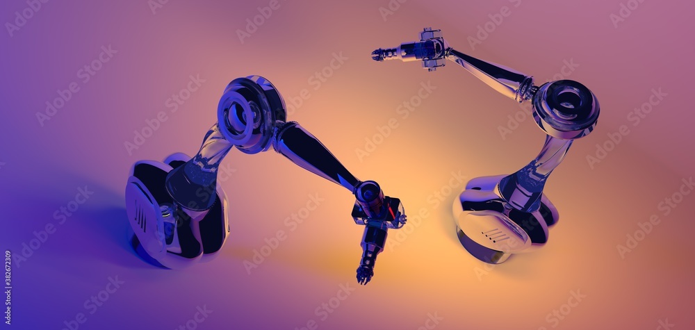Aufkleber industrie 4.0 robot automation ai future digital 3d