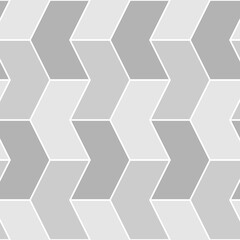Mosaic. Zigzag figures ornament. Angle brackets. Puzzle shapes background. Arrows motif. Chevrons tiles wallpaper. Parquet backdrop. Digital paper, web design, textile print. Seamless pattern art work