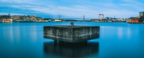 Panorama of Gothenburg harbor, Sweden.