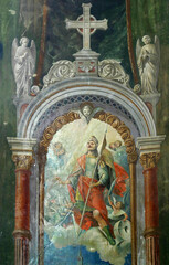 Saint Florian altar in the parish church of Saint John the Baptist in Sveti Ivan Zelina, Croatia - obrazy, fototapety, plakaty