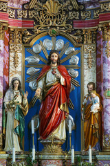 Fototapeta na wymiar Sacred Heart of Jesus, altar in the church of Saint Catherine of Alexandria in Krapina, Croatia