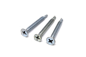 Self Drilling Screw Flat Head isolated on white background