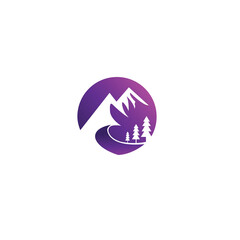 Mountain logo illustration abstract template color design vector