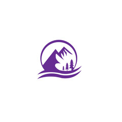 Mountain logo illustration abstract template color design vector