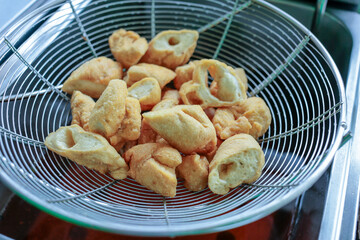 Fried Fish Balls on Frying grate