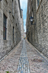 Rue Saint-Dizier in Montreal. One of the oldest alleys in the city located near the old port.