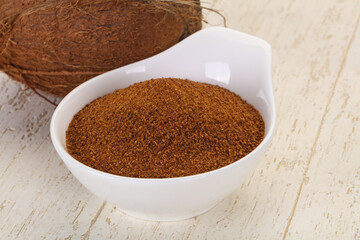 Coconut brown sugar in the bowl