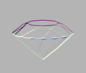 abstract amazing diamond contours, precious diamond, brilliant mesh, 3d render