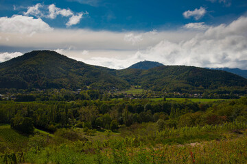 Obraz premium Landschaft oberhalb von Scherwiller im Elsass