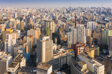Fototapeta premium buildings in downtown Sao Paulo, seen from above, Brazil