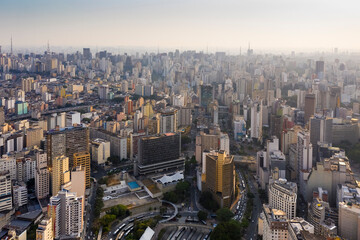 Fototapeta na wymiar City council of Sao Paulo, seen from above, Brazil