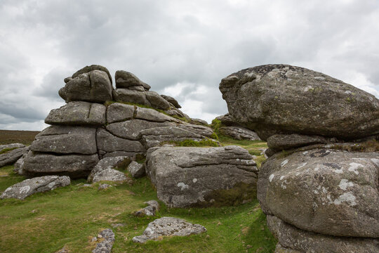 Smallacombe Rocks formation in Dartmoor, Devon, UK