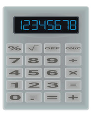 Small grey calculator. vector illustration