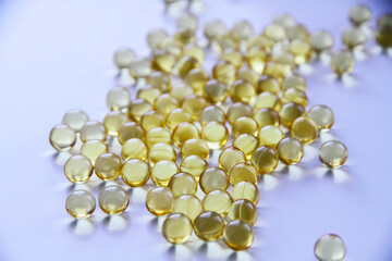 fish oil on white isolated background with jar