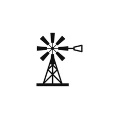Fototapeta premium Wind mill icon for your website, logo, app, UI, product print. wind mill concept flat Silhouette vector illustration icon. EPS vector file