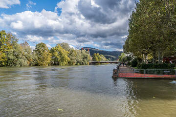 Fototapeta premium Lake Maggiore in flood after the storm in Germignaga