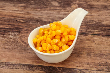 Sweet corn seeds in the bowl