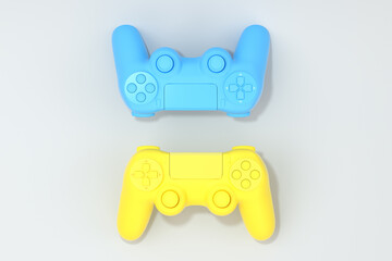 Classic game pad with white background, 3d rendering.