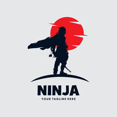 Ninja warrior mascot logo vector © Shofyan