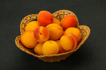 Fresh ripe sweet few apricots