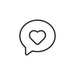 Chat bubble with heat icon. Vector Illustration