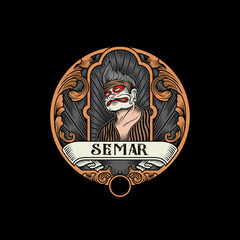 Javanese character vintage logo illustration