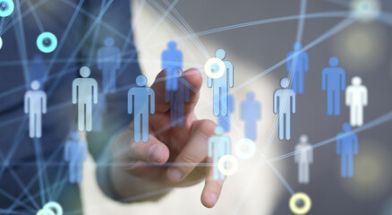 organization chart team concept networking technology.