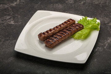 Two Grilled kebeb beef sausages