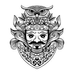 Javanese mask culture artwork illustration