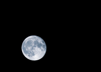 Clear Full Moon in the black sky