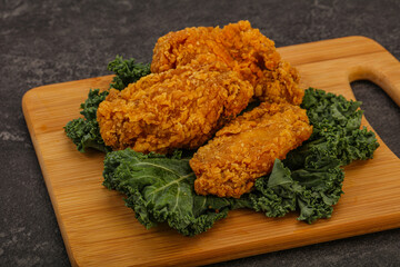Hot fried crispy chicken wings