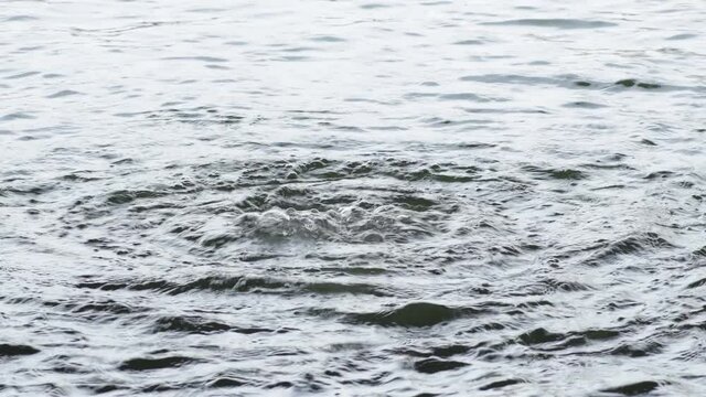 Bubbles and water emanation in a water stream birth