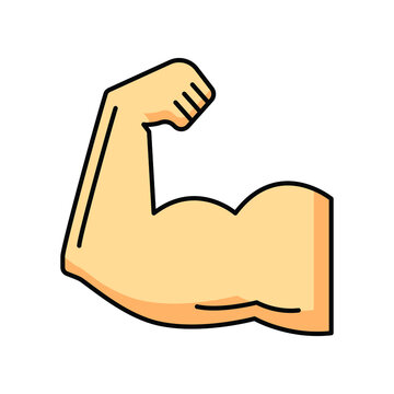 Muscular Flexing Arm Flat Line Icon