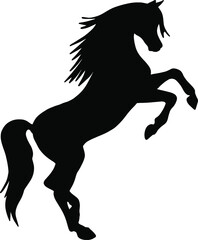 Horse silhouette. Animal tattoo. Black vector icon