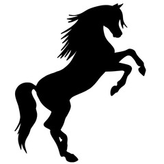 Horse silhouette. Animal tattoo. Black icon
