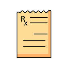 Doctor Prescription of Medicine flat line icon